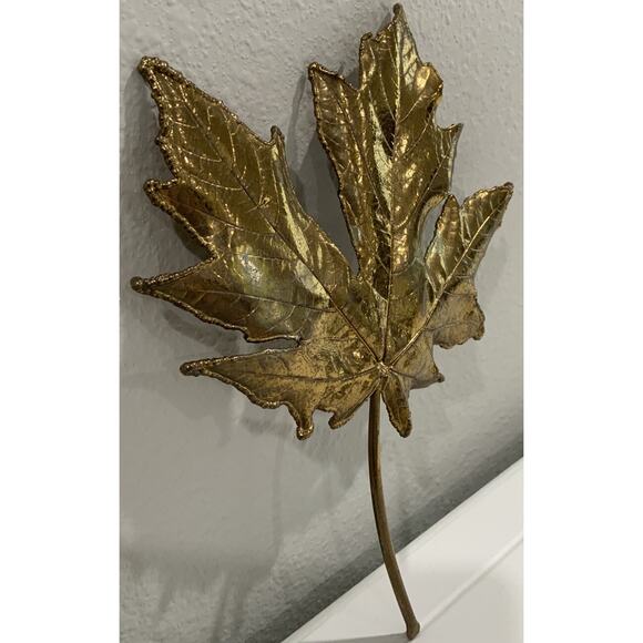 Vtg 1992 Ouray, CA Solid Brass Textured Maple Leaf Wall Hanging Decoration - Picture 3 of 5